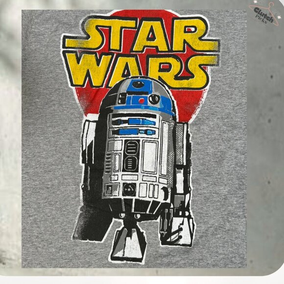 Retro Star Wars R2-D2 Graphic T-Shirt Gray XL Sci-Fi Movie Official Disney Tee‎ - Picture 2 of 6